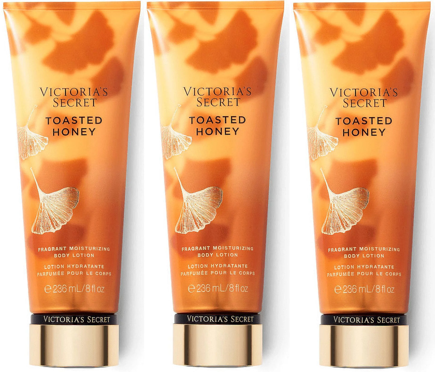 Victoria's Secret Toasted Honey Fragrant Moisturizing Body Lotion Set of 3