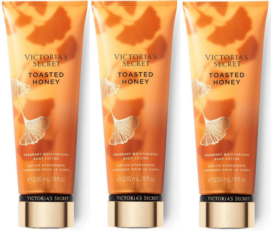 Victoria's Secret Toasted Honey Fragrant Moisturizing Body Lotion Set of 3