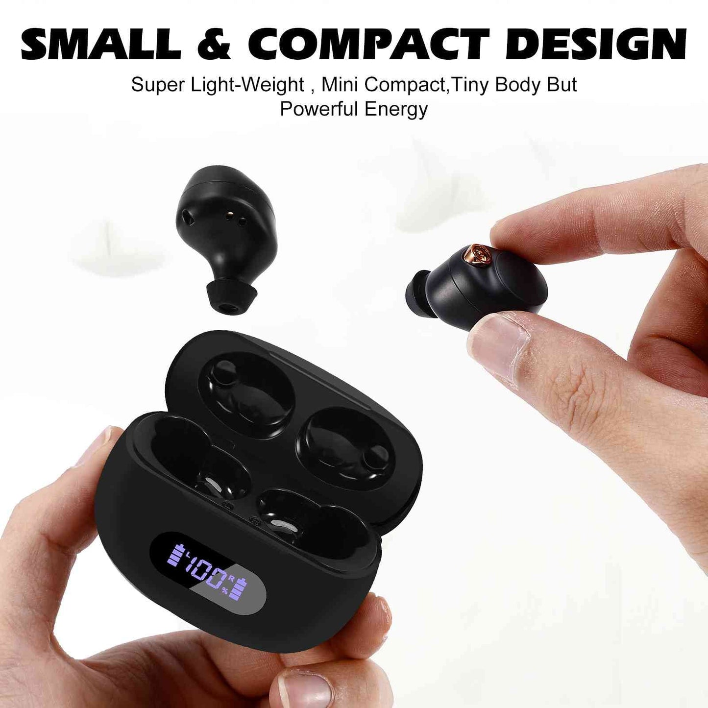 UrbanX True Wireless Bluetooth Earbuds + Charging Case, Black, Dual Connect, IPX5 Water Resistance, Bluetooth 5.2 Connection, Balanced, Bass Boost Compatible with Tab 4 10 Plus