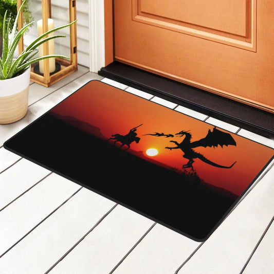 ZICANCN Sunset Dragon Knight Area Rugs Doormat , Facecloth Non-Slip Floor Mat Rug for Living Room Kitchen Sink Area Indoor Outdoor Entrance 72"x48"