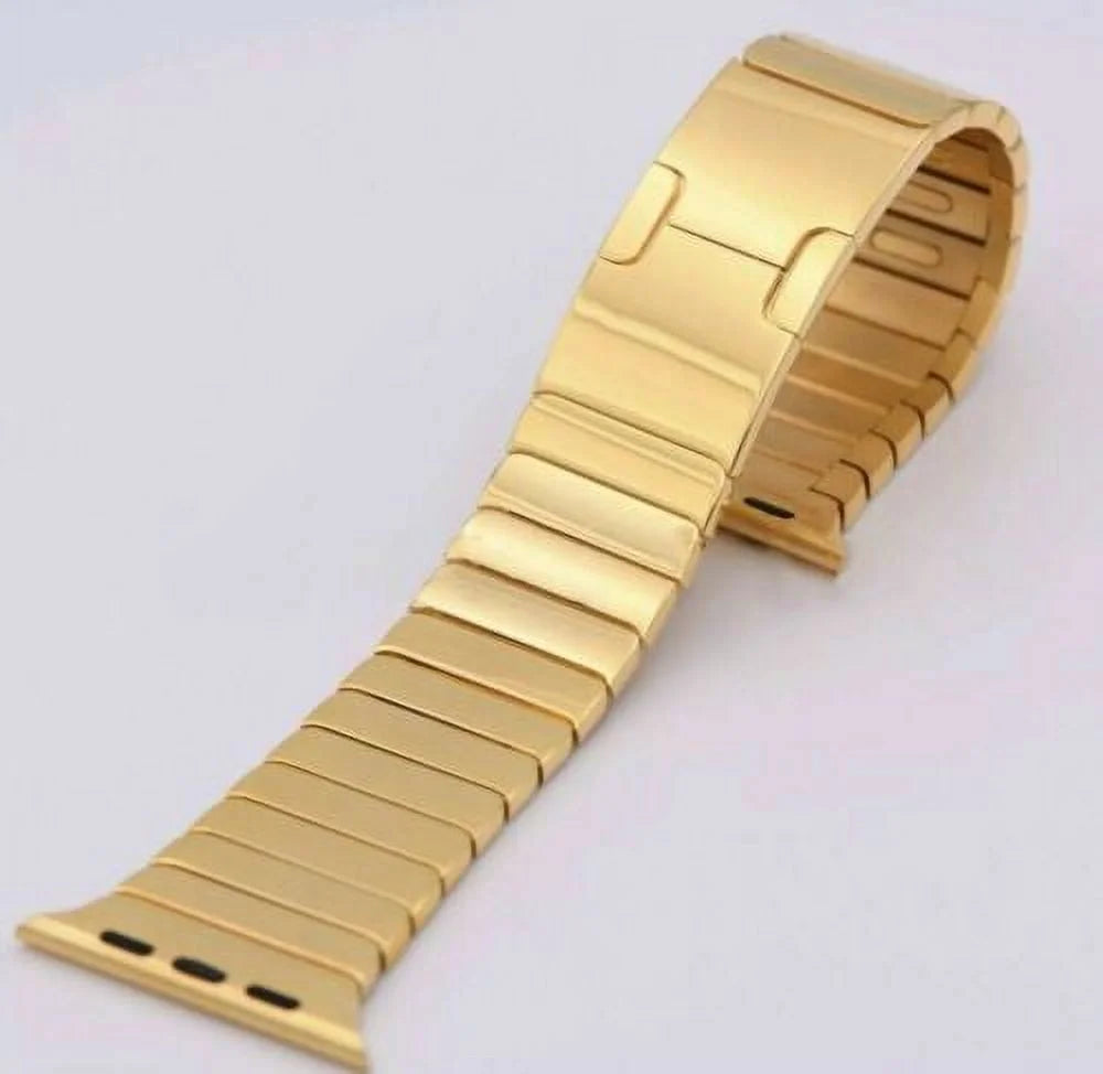 Authentic 24K Gold 42MM 44MM DIAMOMD Polished Link Band for iWatch Custom