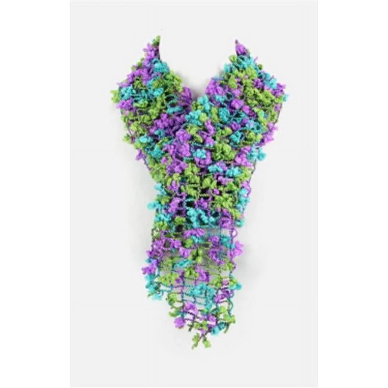 Youngs 44842 Teal & Purple Boucle Scarf