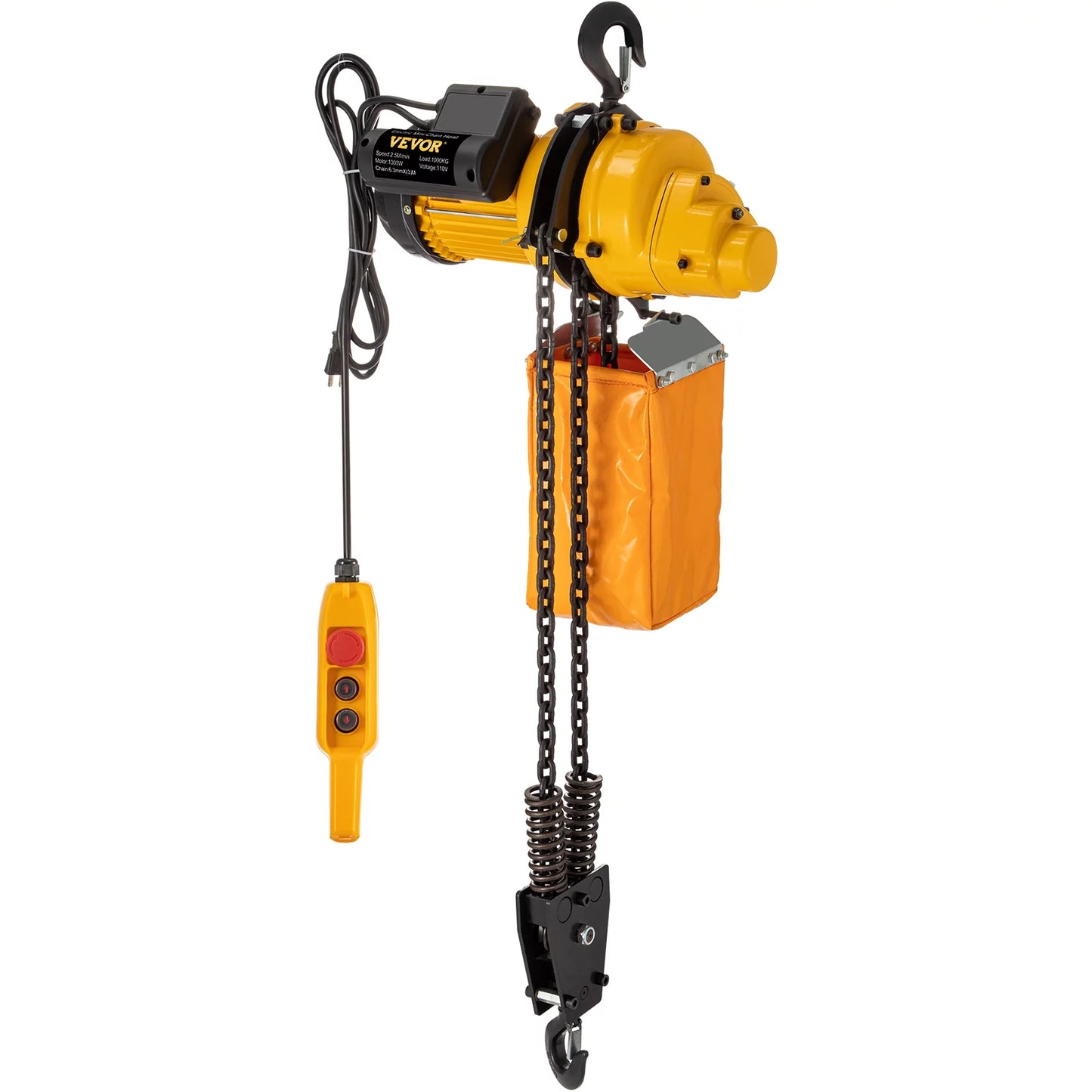 VEVOR Lift Electric Hoist, 2200 lbs Electric Winch w/ 10ft Wired Remote Control, 110V Overhead Crane Garage Ceiling Pulley Winch of 10ft Lift Height, Pre-owned In Factories, Warehouses, Construction