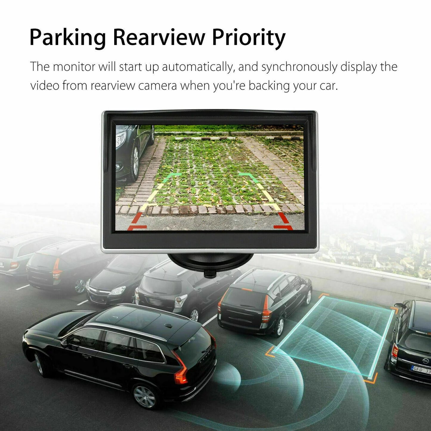 Wireless Backup Camera System Kit with 5'' Monitor Rear View Reverse System for Car/Truck/Van/Pickup/Camper