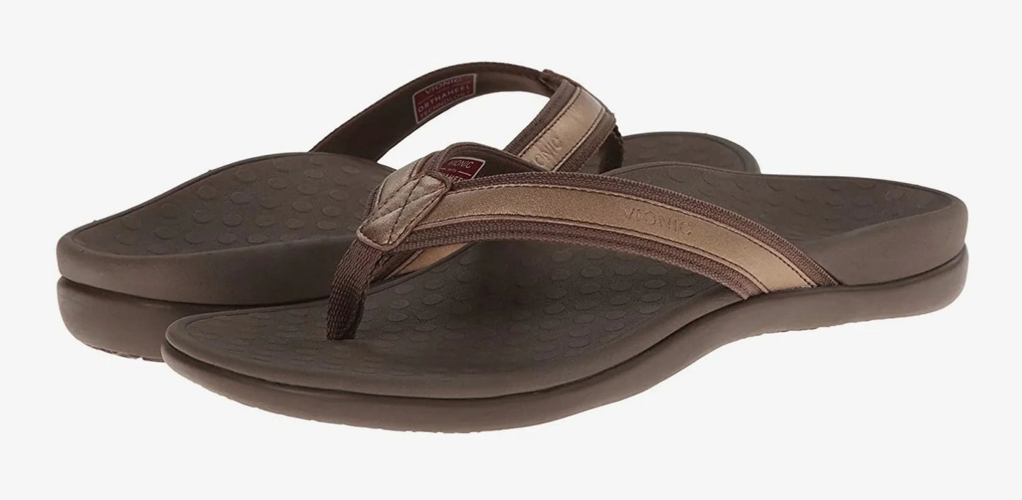 Vionic TIDE II Bronze Mettallic Women's Flip Flop Sandals