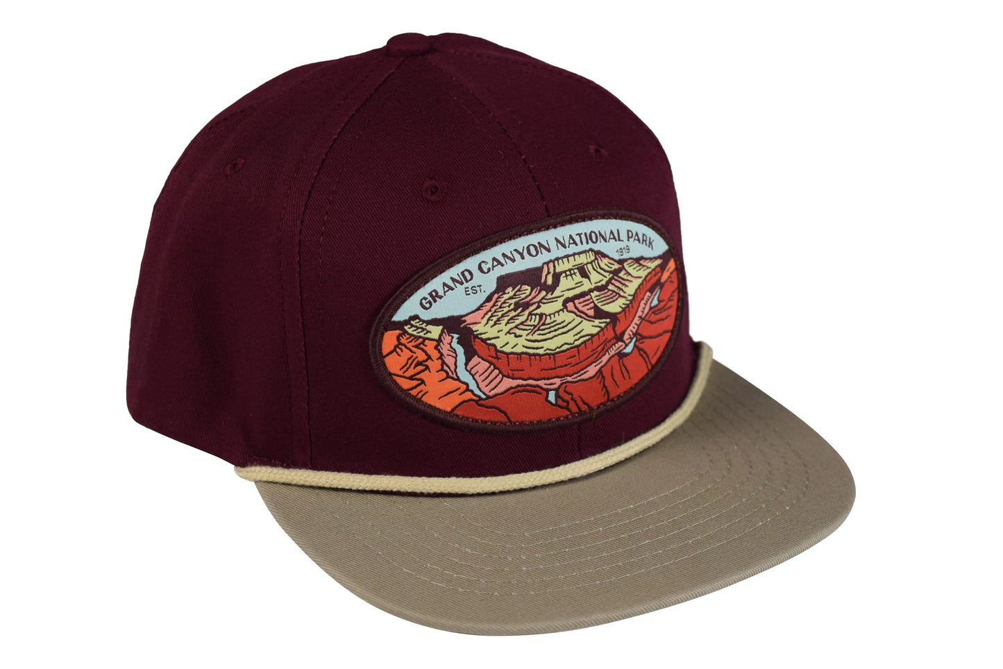 Sendero Provisions Grand Canyon National Park Hat Wine/Khaki Snapback Cap