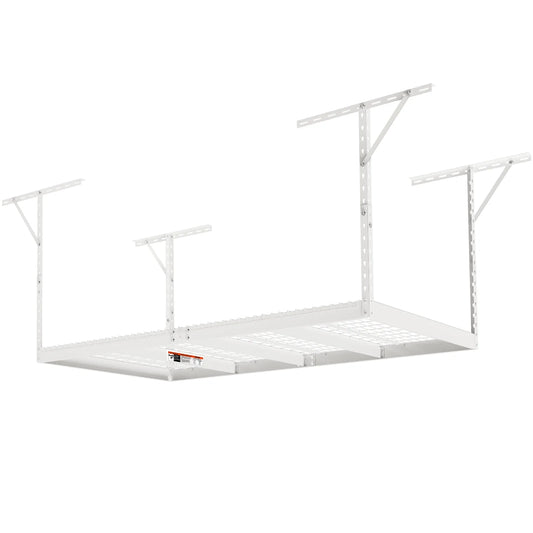 SKYSHALO Overhead Adjustable Garage Storage Rack 48x96" Ceiling Rack 600 lbs White