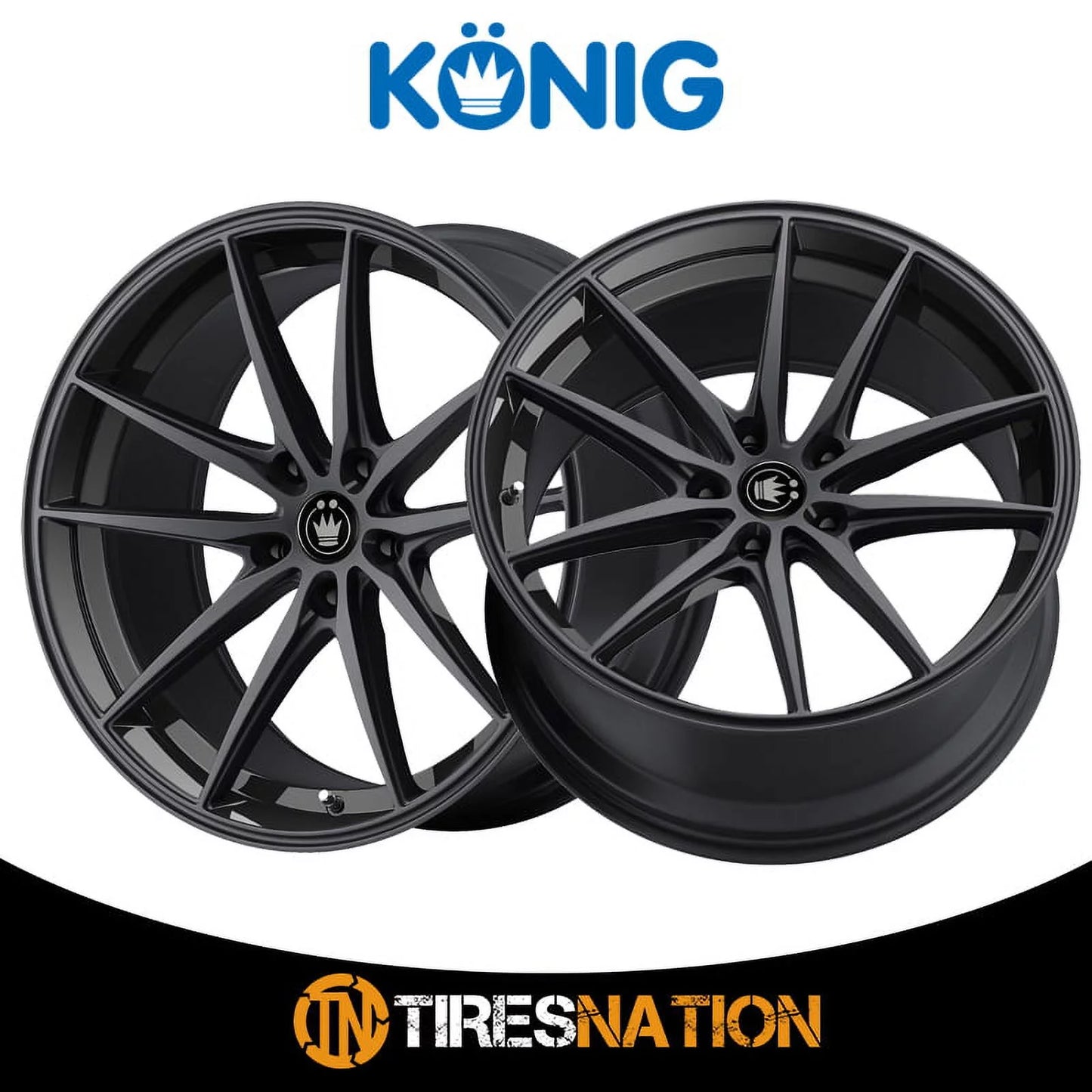 17x8 Konig 37B Oversteer Gloss Black Wheel 5x112 (45mm)