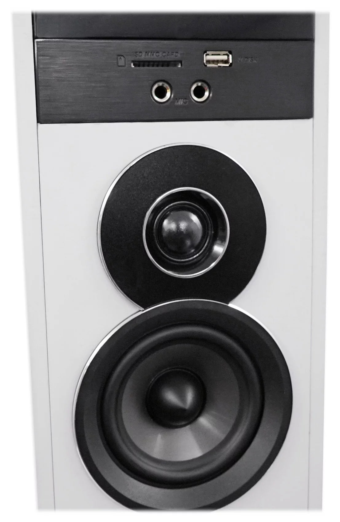 Rockville TM150W White Powered Home Theater Tower Speakers 10" Sub/Bluetooth/USB