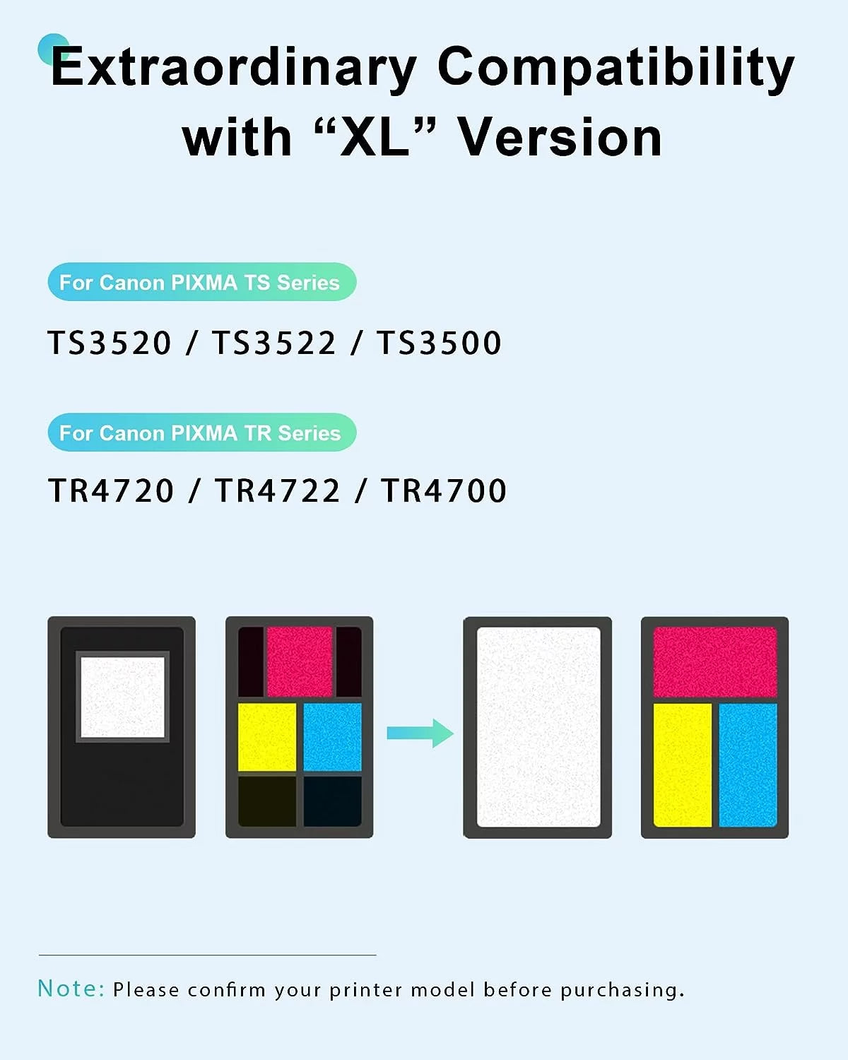 275XL 276XL Ink Cartridge for Canon Ink 275 and 276 PG-275 XL CL-276 XL High Capacity Combo Pack Compatible with Canon PIXMA TS3500 TS3520 TS3522 TR4700 TR4720 TR4722 Printer (1 Black, 1 Tri-Color)