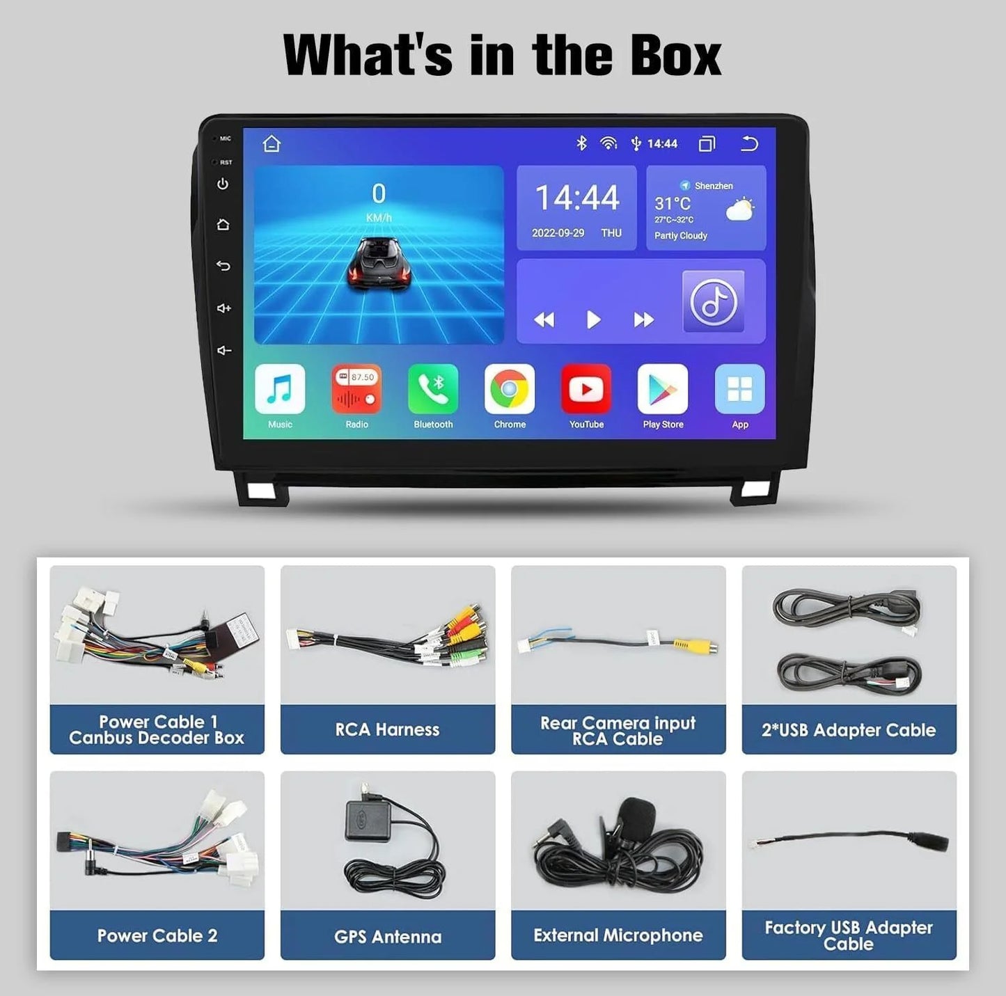 Android 12 Car Stereo Radio for Toyota Tundra (07-13) Sequoia (08-17), 4+32GB GPS Navigation 10.1 Inch QLED Touchscreen Carplay/Android Auto DSP +AHD Camera