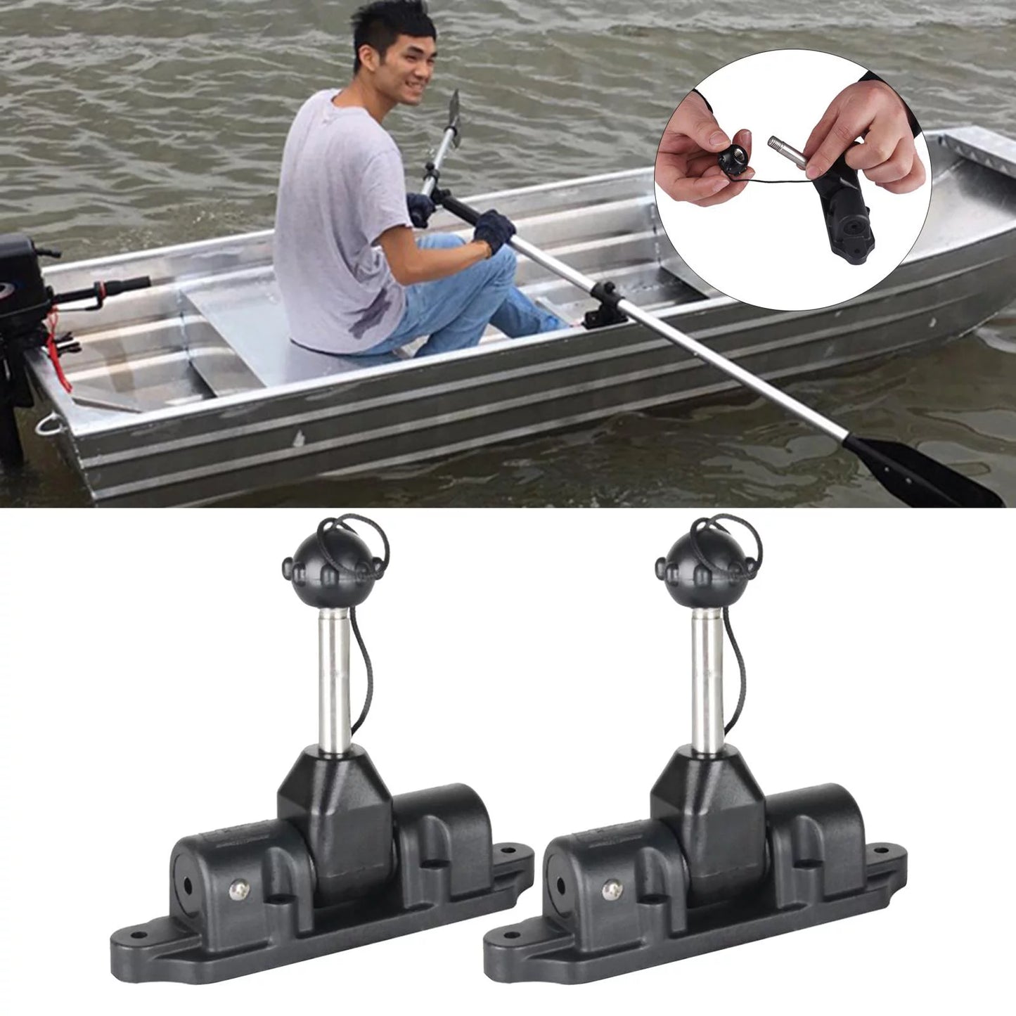 2 Pack Universal Oar Holders Rack Paddle Lock Support Holder Inflatable Boat Dinghy Raft Kayak Canoe Accessories for All