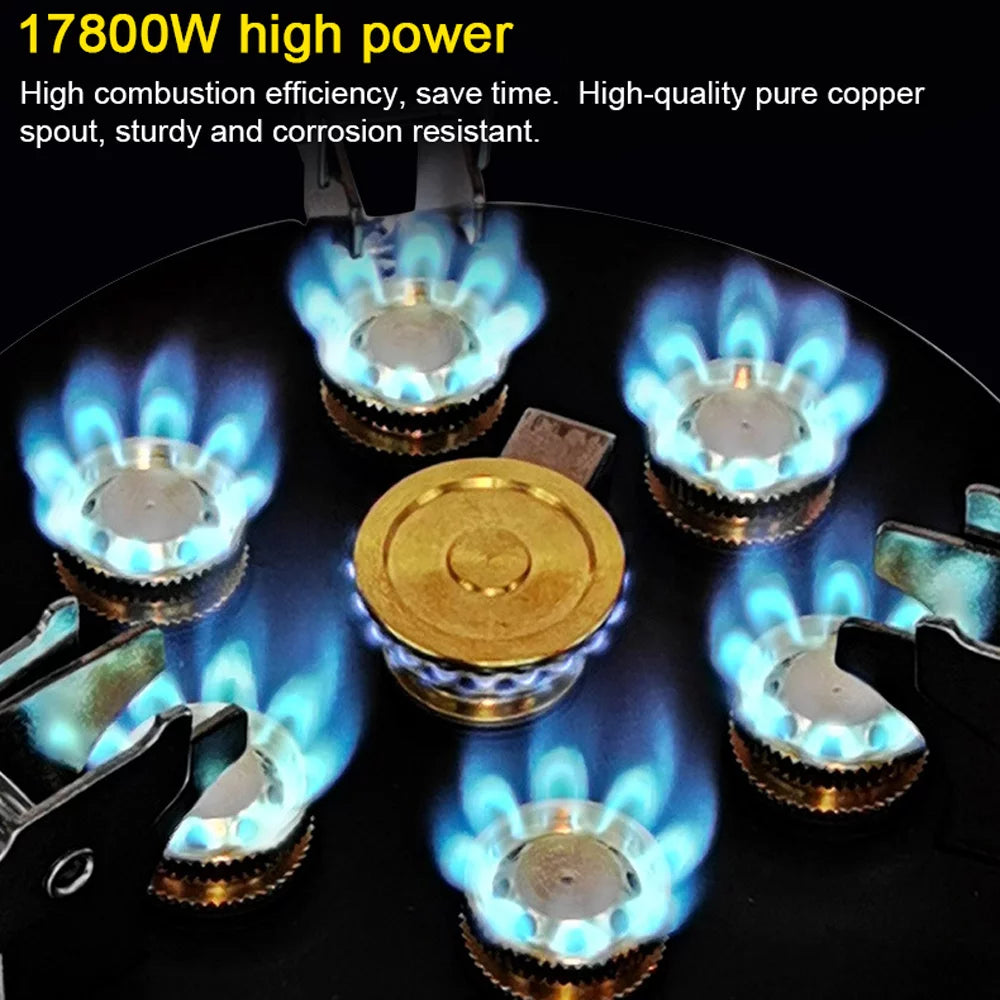 ZYZY 7-Core Camping Stove, Windproof and High-Power Gases Stove - Outdoor Furnace