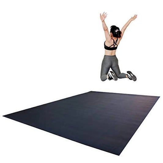 RevTime Extra Large Exercise Mat 8 x 6 feet (96" x 72" x 1/4"+) 7 mm Thick & High Density Mat for Home Cardio and Yoga Workouts