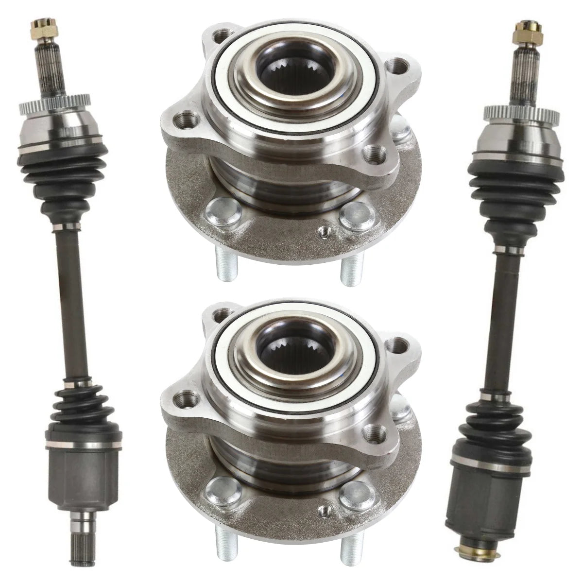 AutoShack Front Wheel Bearing Hub and CV Axle Drive Shaft Assembly Kit Driver and Passenger Side Replacement for 2011-2013 Kia Sorento 2010-2012 Hyundai Santa Fe 2.4L 3.5L V6 AWD FWD