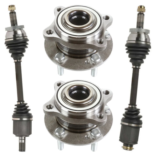 AutoShack Front Wheel Bearing Hub and CV Axle Drive Shaft Assembly Kit Driver and Passenger Side Replacement for 2011-2013 Kia Sorento 2010-2012 Hyundai Santa Fe 2.4L 3.5L V6 AWD FWD