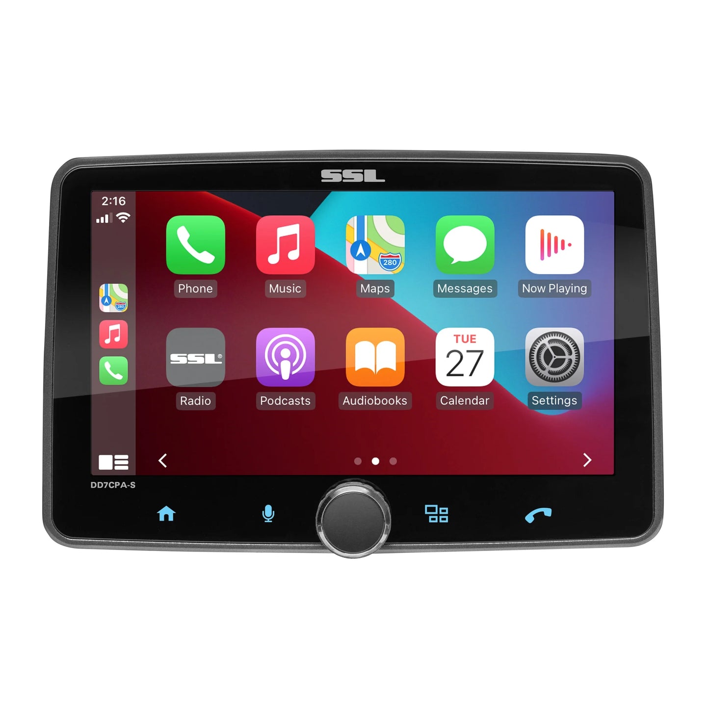 Sound Storm Laboratories DD7CPA-S Car Audio Stereo System - Apple CarPlay, Android Auto, Single Din with 7 Inch Touchscreen, Bluetooth Audio & Calling Head Unit, No CD Player, Radio Receiver