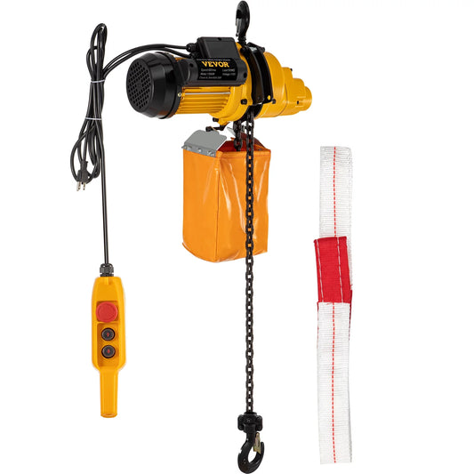 VEVOR Lift Electric Hoist, 1100 lbs Electric Winch w/ 10ft Wired Remote Control, 110V Overhead Crane Garage Ceiling Pulley Winch of 14.8ft Lift Height, Pre-owned In Factories, Warehouses, Construction