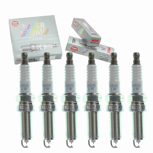 6 pc NGK Laser Iridium Spark Plugs compatible with Hyundai Genesis 3.8L V6 2012-2016