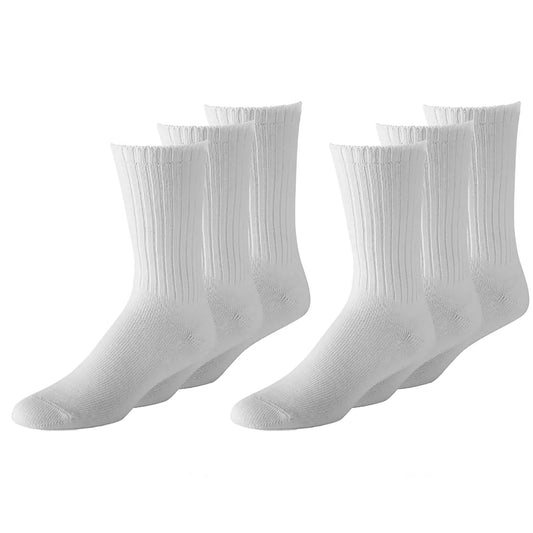 Unibasic Unisex Crew Athletic Sports Cotton Socks 10 Pack (White, 9 to 11)