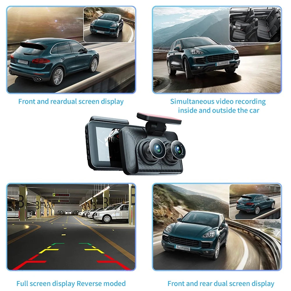 Aumotop Dash Camera,Cameras 1080+720+480P 4in Inside 3 Cameras 1080+720+480P 4in Car Mirror Car Video Dash Cam Rear Safety Video Vision Car Cam Rear Inside 4in Car Rearview 3 Cameras 1080+720+480P