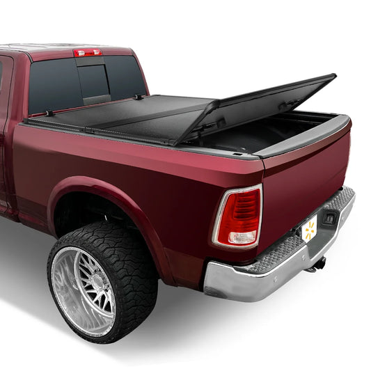 Auto Drive Hard Tri Fold Truck Bed Tonneau Cover Fits 09-18 Dodge Ram 1500 / 10-22 Dodge Ram 2500 3500 6.5Ft Bed