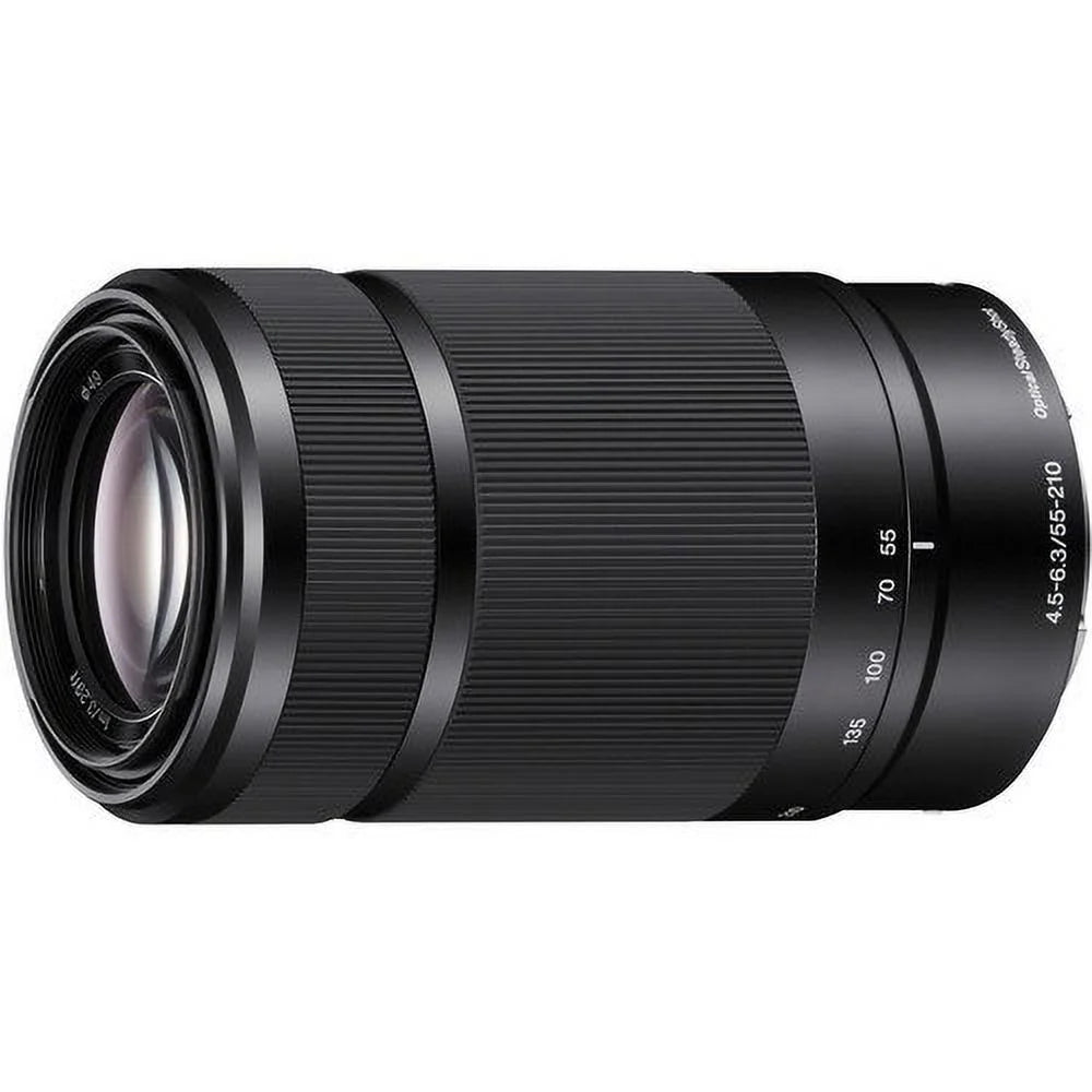 Sony E 55-210mm F4.5-6.3 Lens for ILCE-7, ILCE-7R, ILCE-7S, NEX-3, NEX-5, NEX-C3, NEX-5N, NEX-7, NEXF3, NEX5R, NEX-6, NEX-3N, NEX 5T, A3000, A5000, A6000, A3500, A5100 Sony E-Mount Cameras (Black) + P