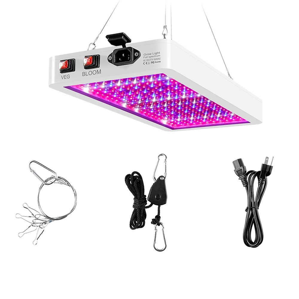 2000W LED Grow Light for Indoor Veg Plants Growing Lamp 312LEDs Full Spectrum IP65 Waterproof for Seedlings Flowers Greenhouse