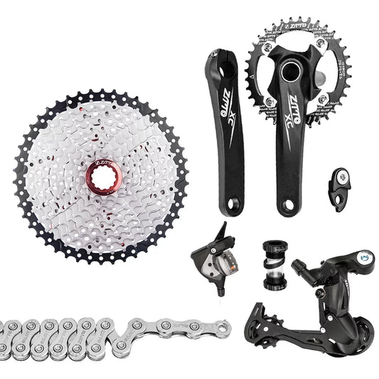 ZTTO Bicycle transmission kit,Crankset 11-50T Cassette Speed MTB Derailleurs Bike Crankset 11-50T Flywheel 10 Speed 10 Speed Chain 1x10 Speed Cassette Flywheel 10 Derailleurs er Mountain Bike ANRIO