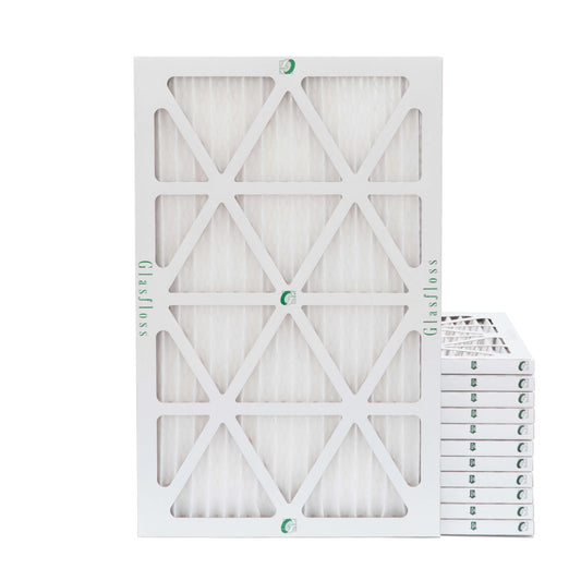 12 Pack of 14x25x1 MERV 13 Pleated Air Filters by Glasfloss. Actual Size: 13-1/2 x 24-1/2 x 7/8