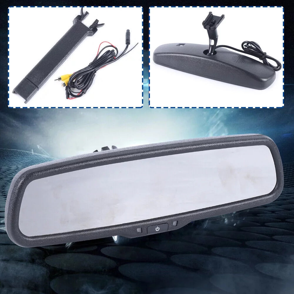 4.3" Car Monitor Rear View Mirror System Backup Reverse Camera Night Vision with Bracket