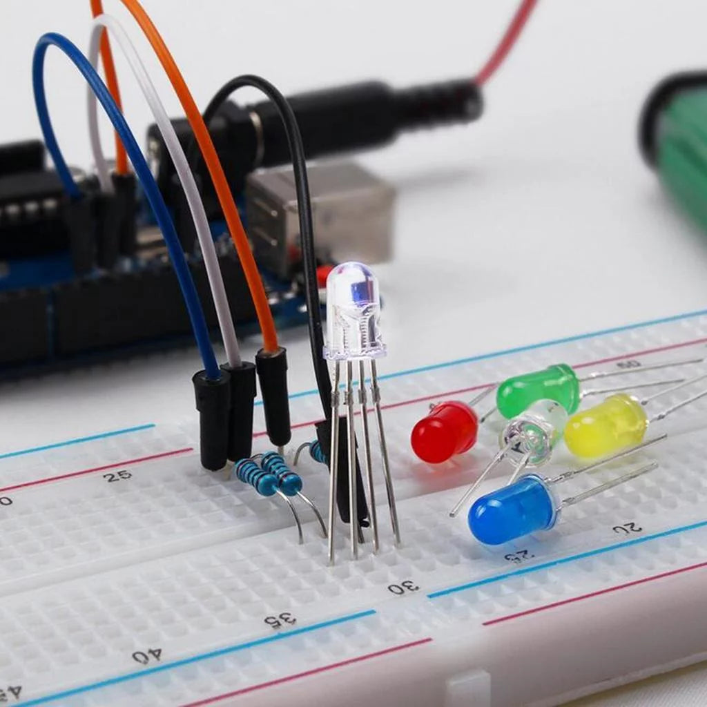 Basic Starter Breadboard, wires,Resistors, for