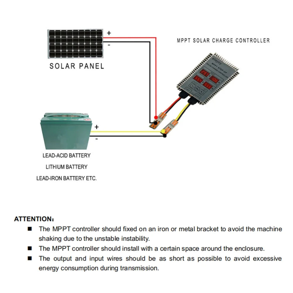 200W/300W/400W (Optional) MPPT Step-down Real-time Tracking Solar Battery Recharging Controller LED Display 10~30V Output Voltage Adjustable Dustproof Waterproof