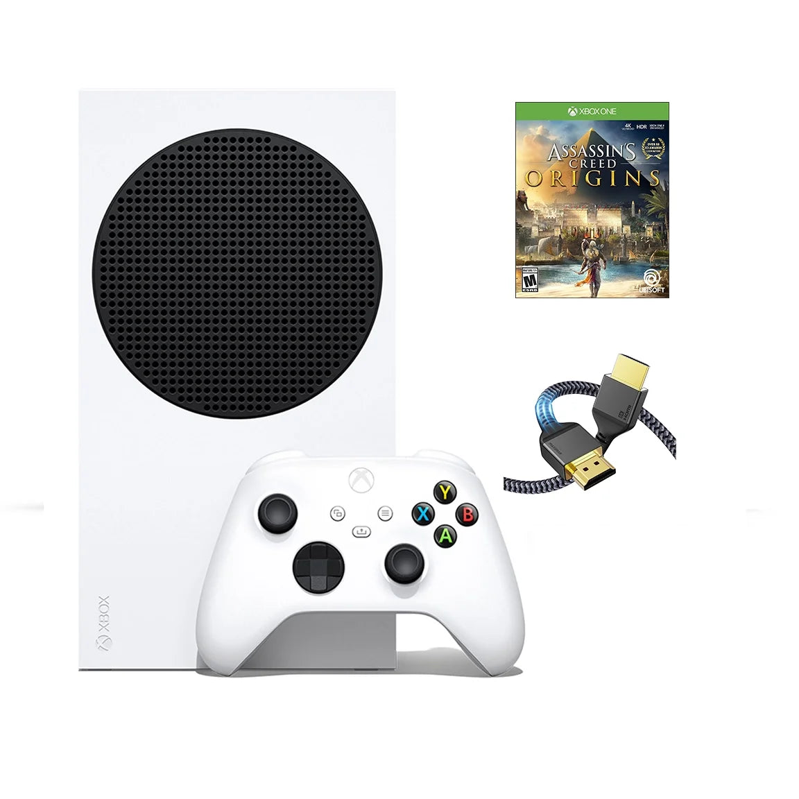 Xbox Series S 512GB Solid-state drive Gaming Console with Assassins Creed Origins Full Game and MTC High Speed HDMI Cable