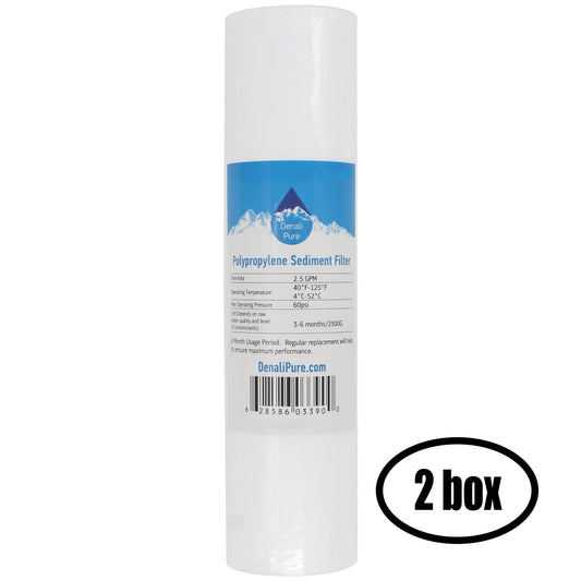 2 Boxes of Replacement for Axeon L1-300 Polypropylene Sediment Filter - Universal 10-inch 5-Micron Cartridge for Axeon L1-300 RO Light Commercial System - Denali Pure Brand