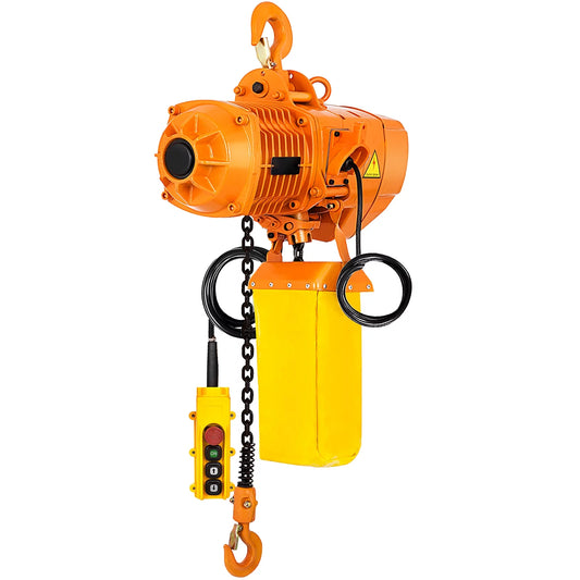 VEVOR 1 Ton Electric Chain Hoist, Single Phase 2200LBS/10FT Lift Height with Electrical Hook, Mount Chain Hoist G80, Double Chain with Pendant Control 110V for Logistics, Factories and Agriculture