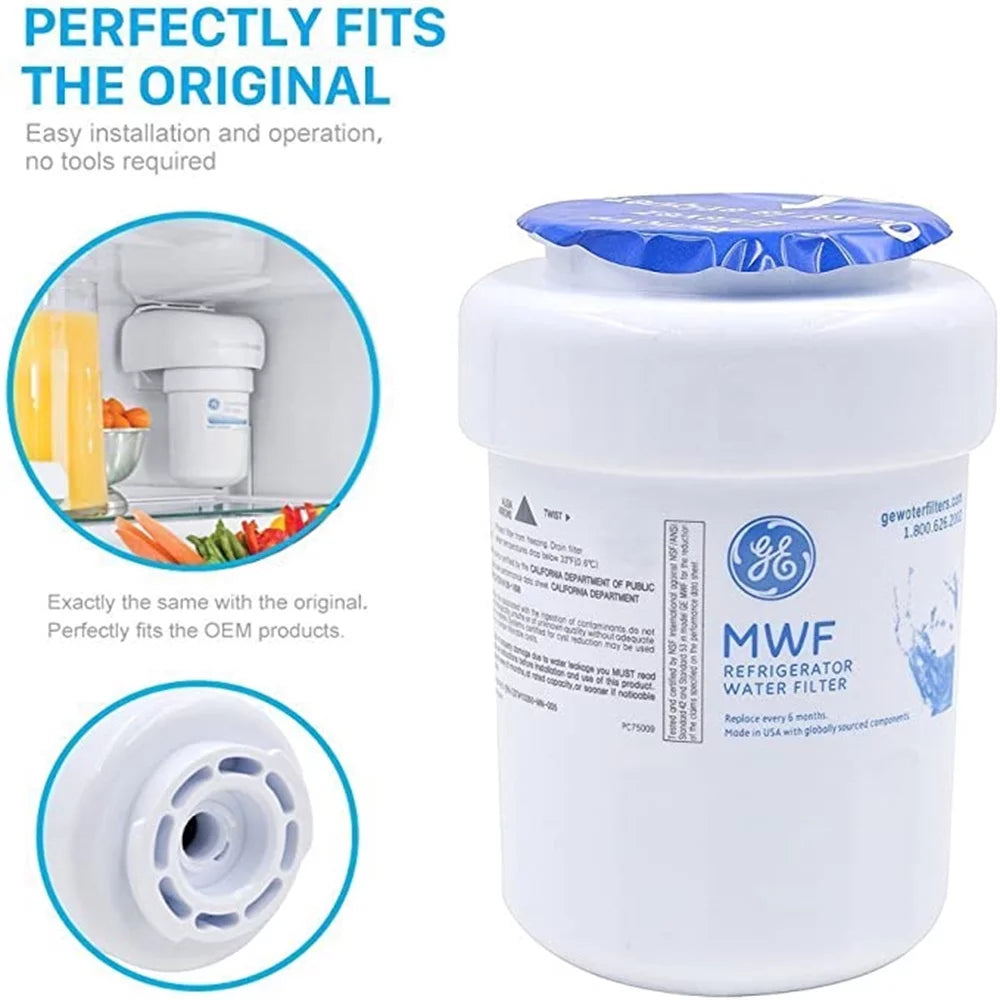 3 Pack MWF Refrigerator Water Filter, Replacement for Smart Water MWFP, MWFA, GWF, HDX FMG-1, WFC1201, GSE25GSHECSS, PC75009, RWF1060