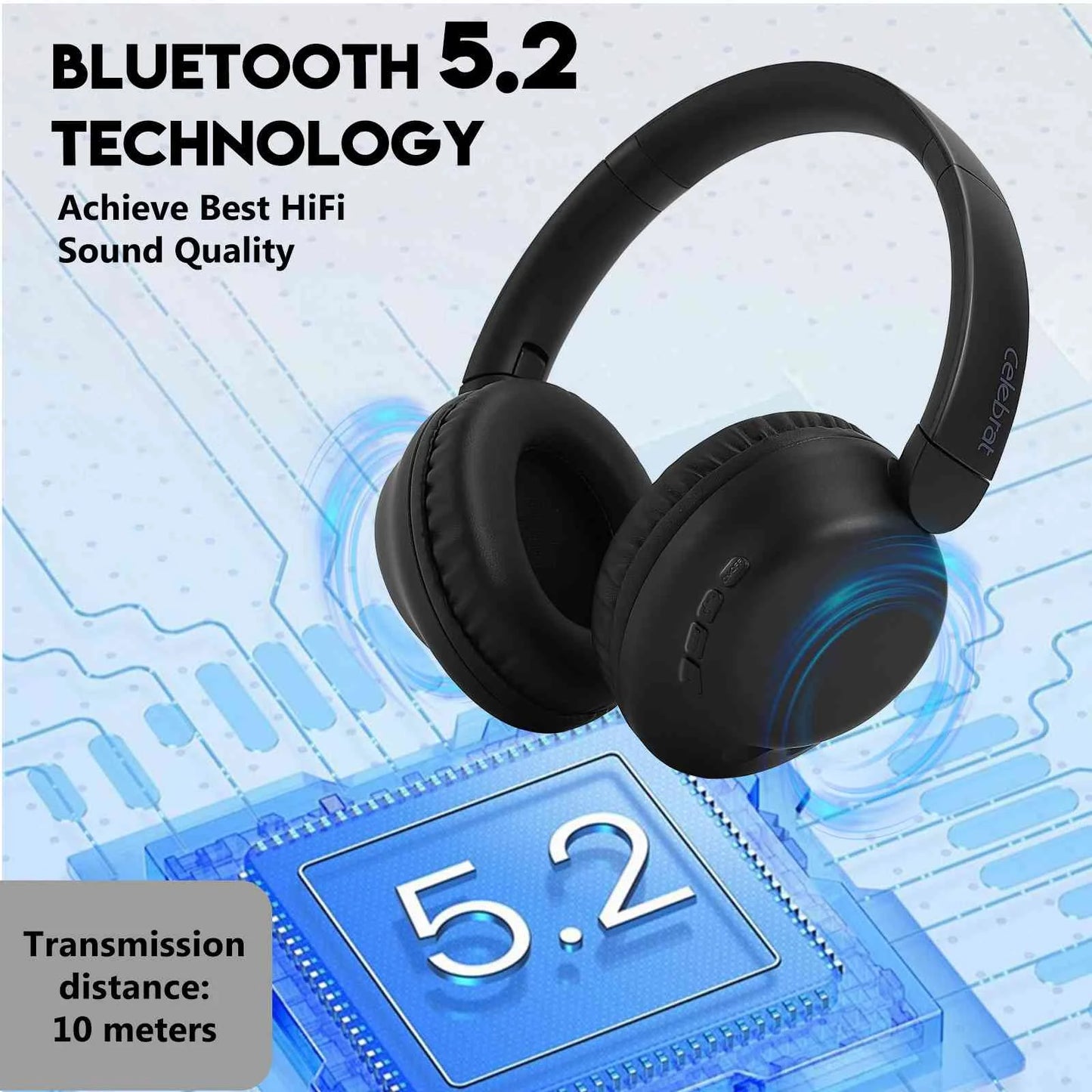 UrbanX UX35 Wireless Bluetooth Stereo Earphones with High Resolution Audio, Deep Bass, Superior Comfort Over The Ear Headphones with Mic for ZTE Axon 30 Pro 5G Voice Call Support