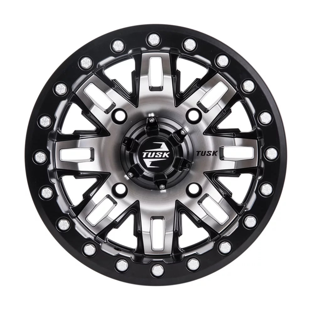 4/156 Tusk Teton Beadlock Wheel 14x7 4.0 + 3.0 Machined/Black For YAMAHA Wolverine RMAX 2 1000 Sport 2022