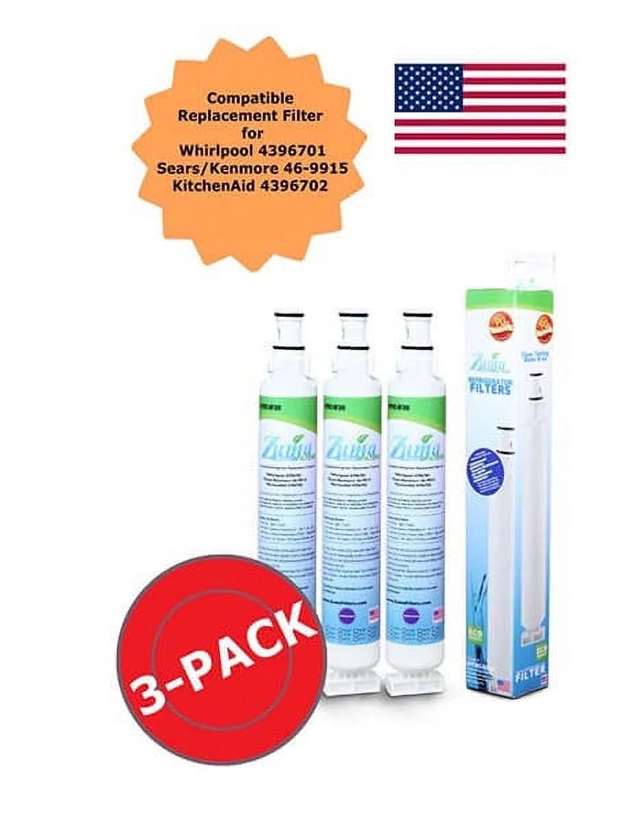 ZUMA Brand , Water and Ice Filter , Model # OPFW3-RF300 , Compatible with Whirlpool® 6701 - 3 Pack - Made in U.S.A.