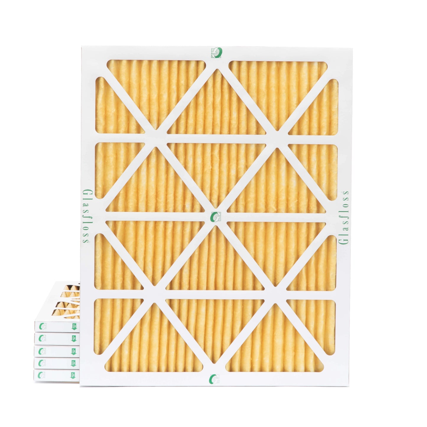 6 Pack of 20x25x1 MERV 11 Pleated Air Filters by Glasfloss. Actual Size: 19-1/2 x 24-1/2 x 7/8