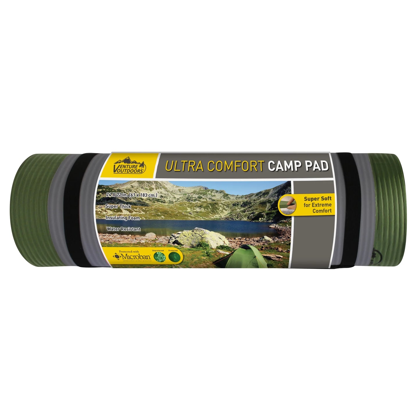 Venture Outdoors Ultra Comfort Foam Sleeping Pad, Extra Thick, Green