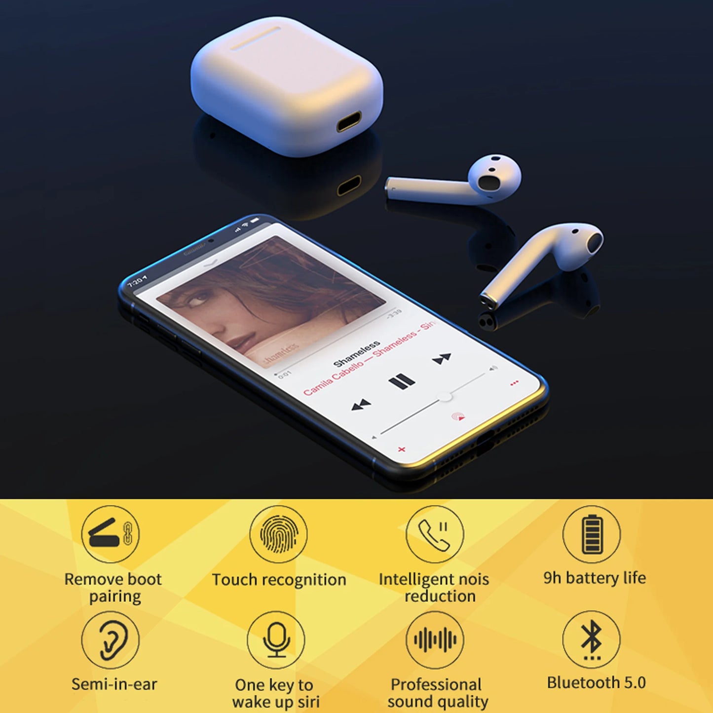 5.0 Second Generation Wireless Earbuds Standby for Up to 72 Hours for Apple and Android