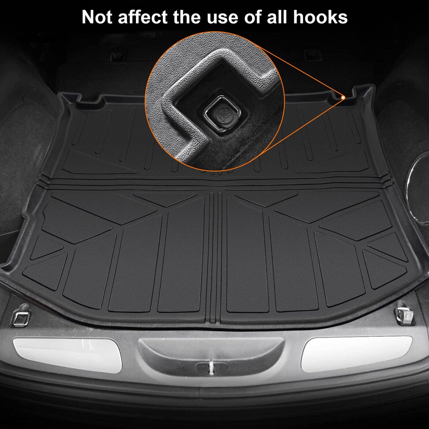 Trunk Mat Custom Fit Jeep Grand Cherokee 2011-2022 TPE Cargo Floor Carpet Rubber Car Rear Cargo Liner Protector All Weather Black