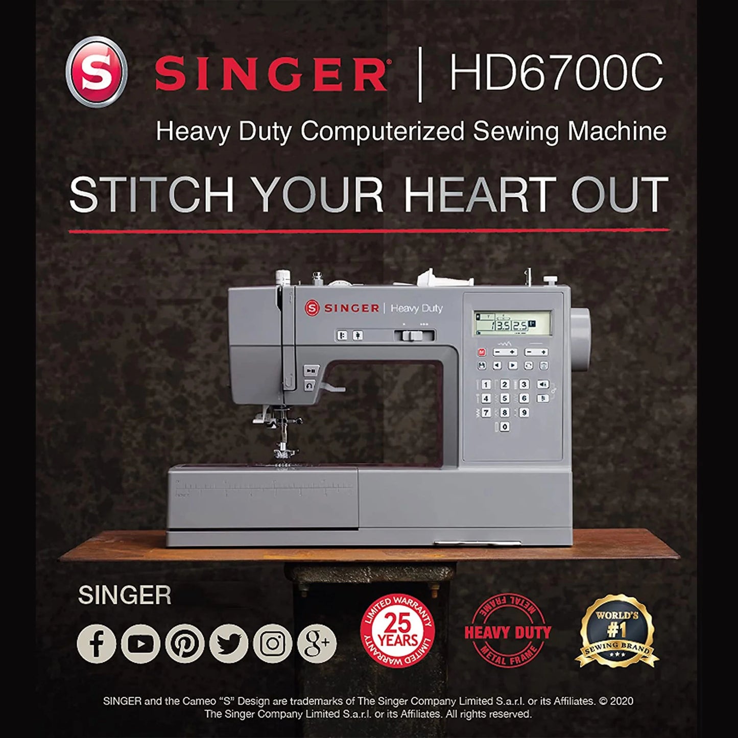 Singer HD6700C Heavy Duty 6700C Sewing Machine - Gray