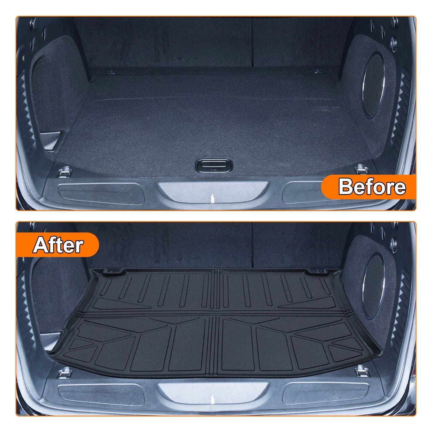 Trunk Mat Custom Fit Jeep Grand Cherokee 2011-2022 TPE Cargo Floor Carpet Rubber Car Rear Cargo Liner Protector All Weather Black