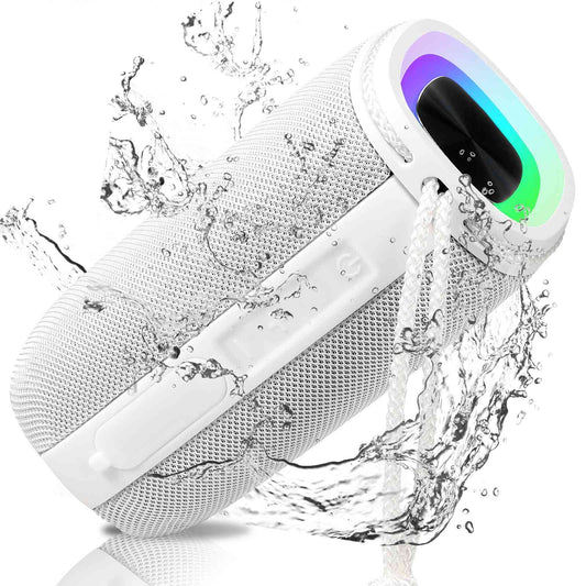 UrbanX Scorpio Series Bluetooth Speaker, IPX5 Waterproof Speakers 360° HD Surround Sound with Punchy Bass, True Wireless Pairing, BT5.3, Portable Speaker for LG Q51 - White