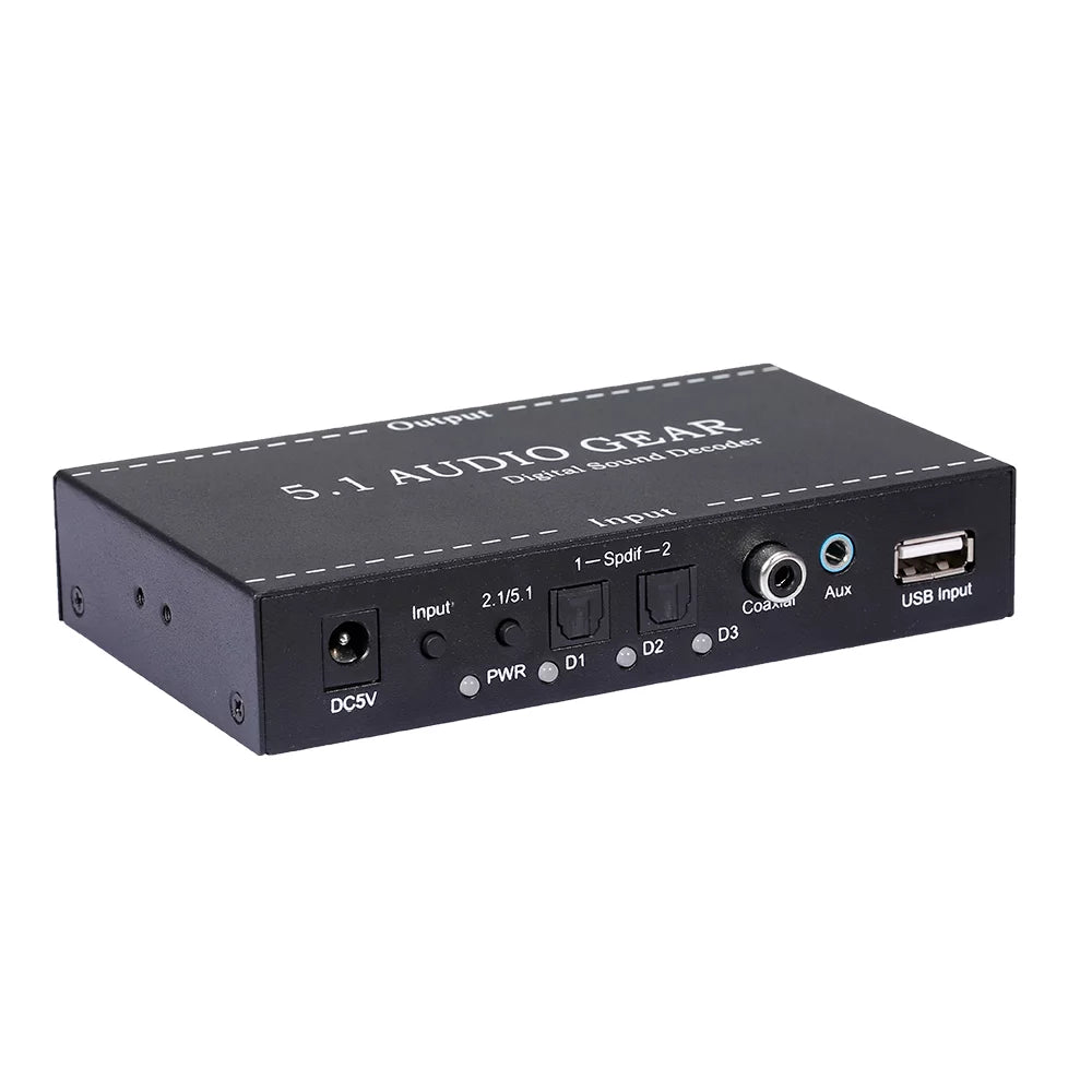 Walmeck NK-A6L 5.1 Audio Gear Digital Sound Decoder Audio Converter 3.5mm Audio Output Replacement for Dolby Digital AC-3 Plug