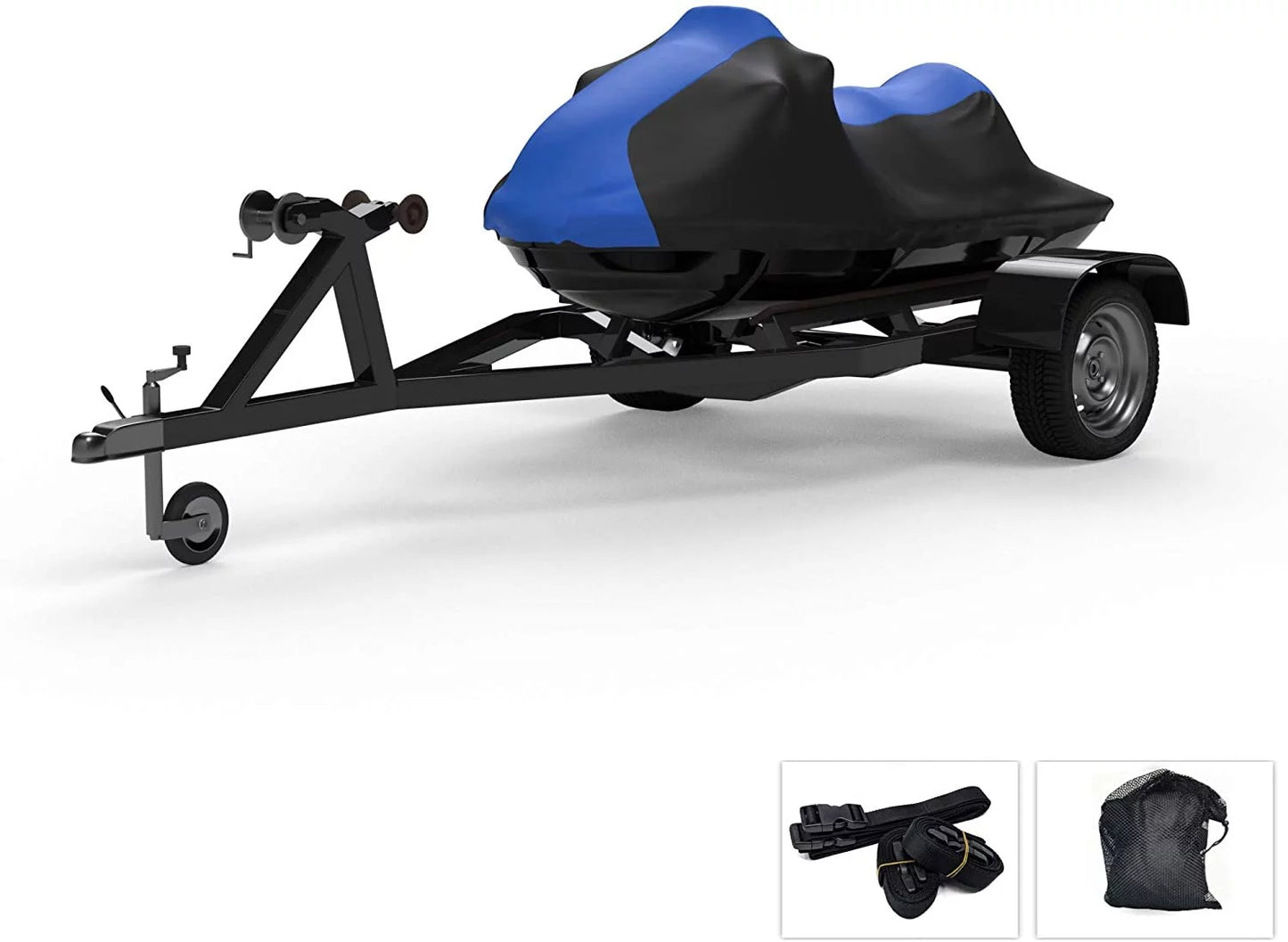 Weatherproof Jet Ski Covers for Yamaha Wave Runner XL 1200 Ltd 1999-2000 - Blue/Black Color - All Weather - Trailerable - Protects from Rain, Sun, and More! Includes Trailer Straps and Storage Bag