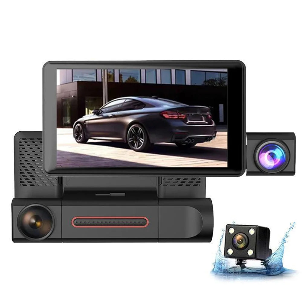 Shinysix Dash Camera,4 Inch Screen Camera 3-Lens Inside Screen Dashcam Support Dash Camera 3-Lens Inch Screen Dashcam DVR Dash Camera 3-Lens Inside Rear Dash Cam 1080P Cam 1080P Rear Camera 4